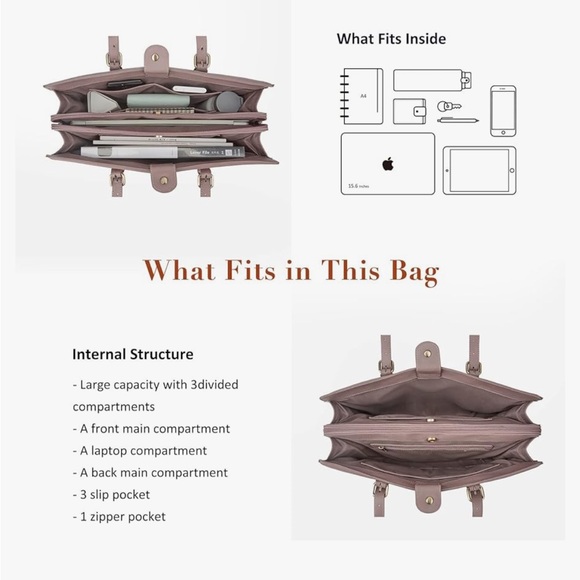 Lilac tote bag / laptop bag - Picture 5 of 7